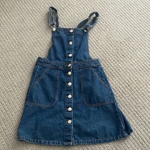 Denim button up overall skirt